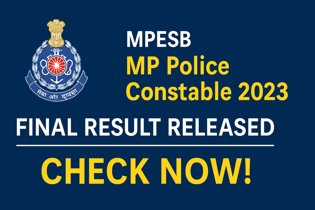 MP Police Constable Final Result 2023 PDF Download
